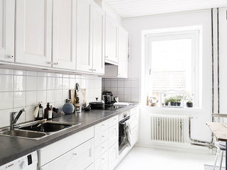 北欧风格厨房 白色橱柜效果图