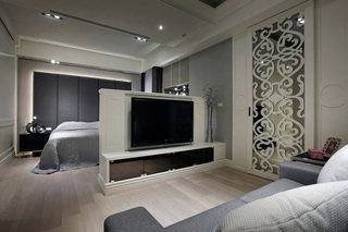 现代家居卧室电视柜隔断设计