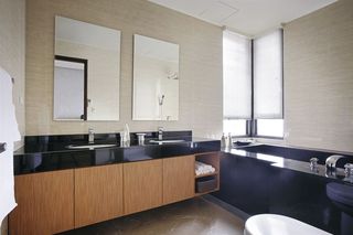 摩登宜家复古风格卫生间实木洗手台设计