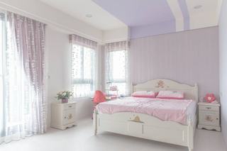 粉紫色现代家居卧室装潢图