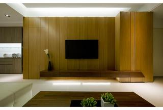 宜家日式实木电视背景墙设计