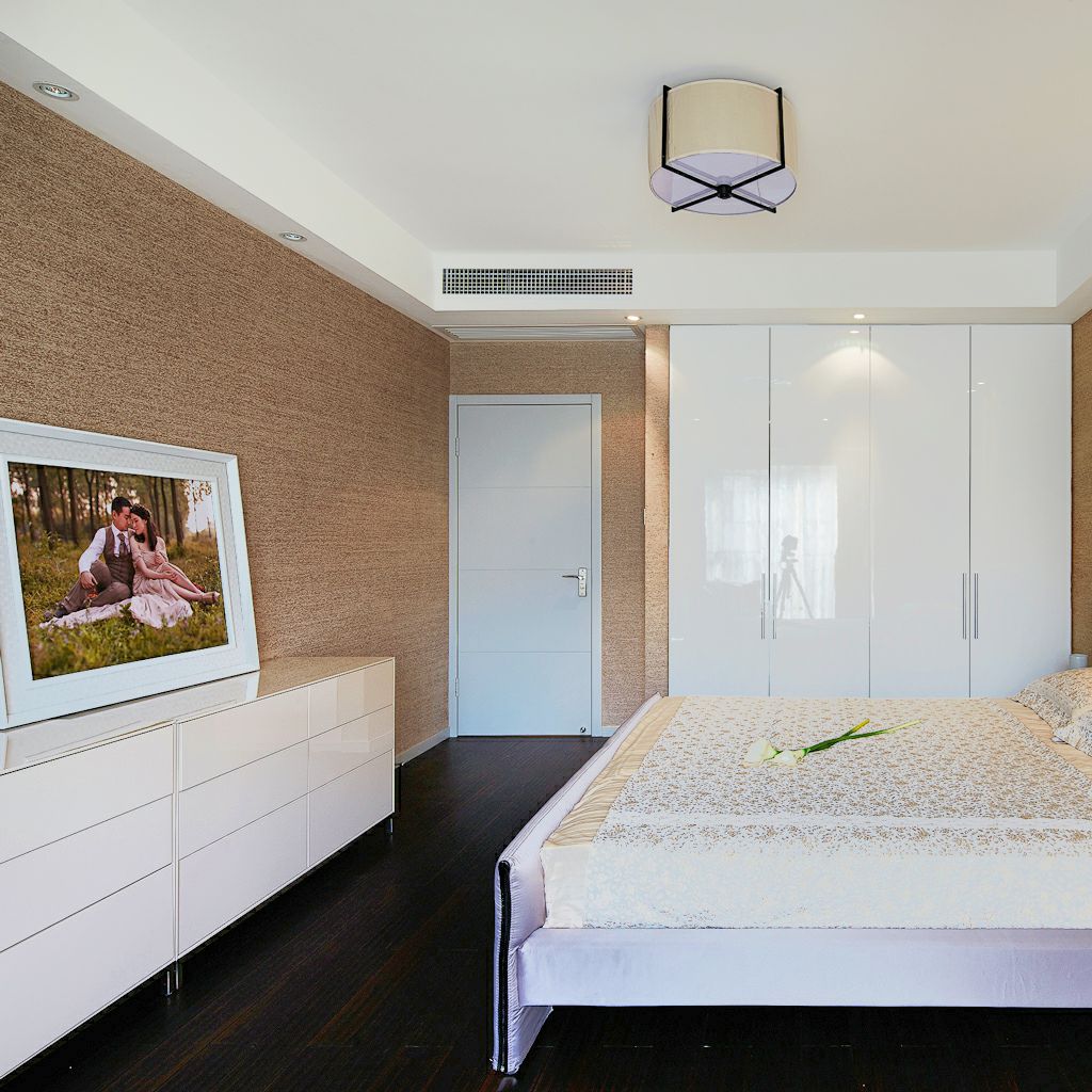 现代简约设计卧室白色衣柜装饰效果图