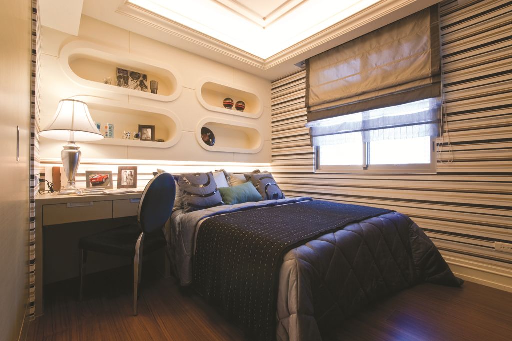 新古典风格卧室床头背景墙创意设计效果图