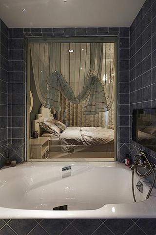 个性精致美式浴室窗帘设计