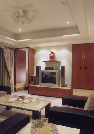 美式客厅实木电视柜设计