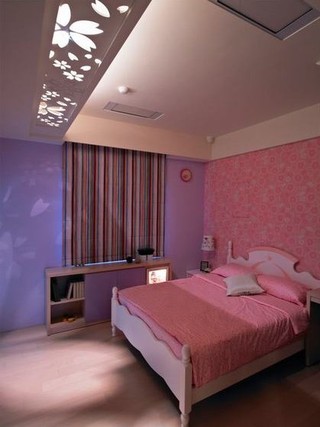 紫粉现代家装儿童房装修美图欣赏