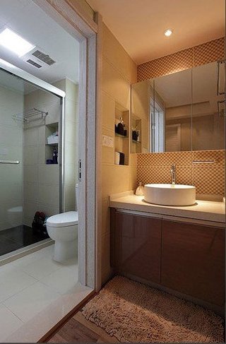日式风格家装卫生间独立空间隔断设计