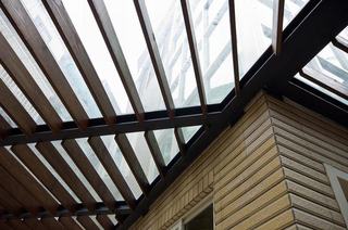 原木现代风别墅 阳光棚天窗吊顶设计