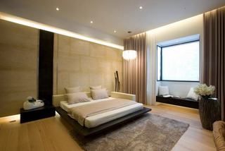 日式现代卧室窗帘隔断设计