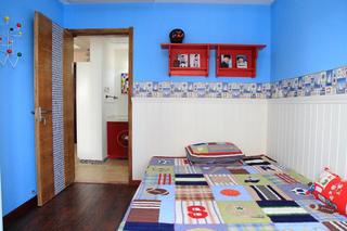 家装儿童房地中海风格蓝色背景墙装饰效果图