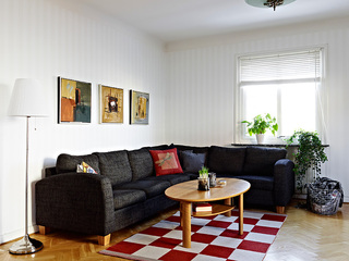 北欧波普风混搭小公寓客厅沙发效果图