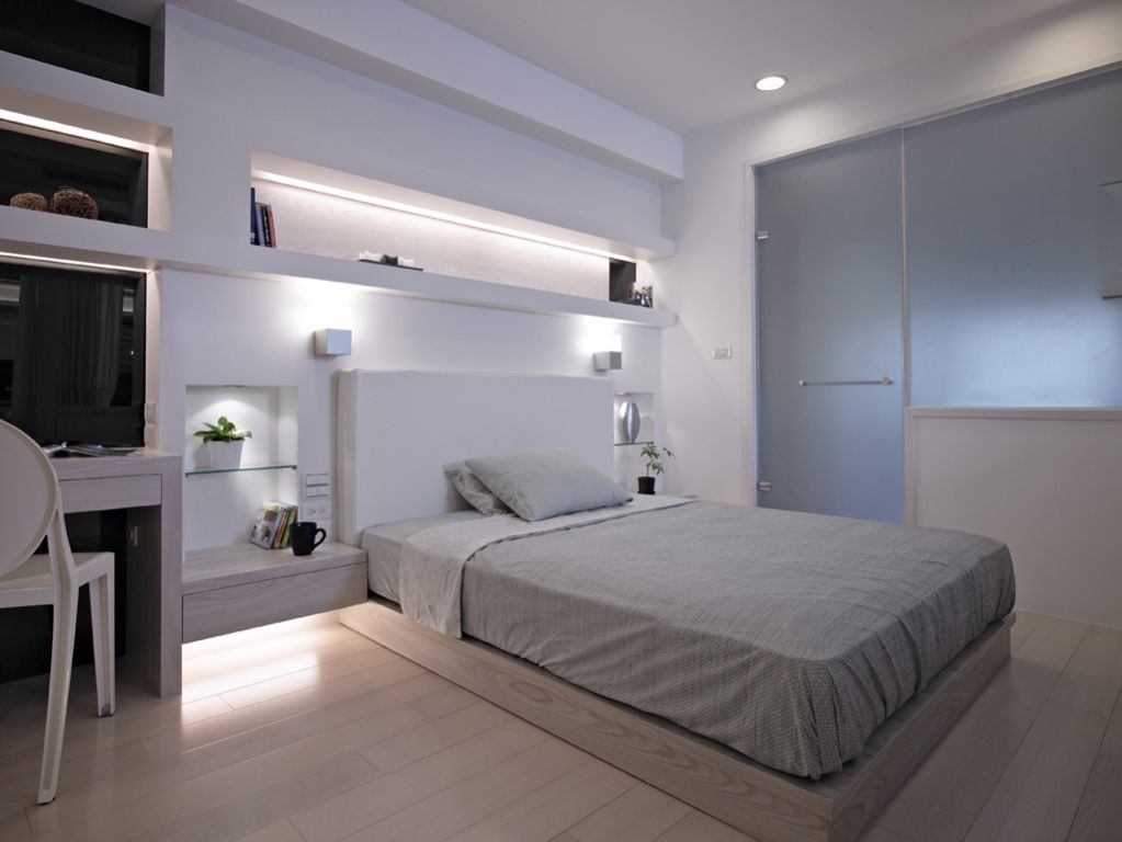 现代简约装修 卧室床头背景墙设计
