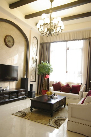 古典欧式风格家居客厅吊灯装饰效果图