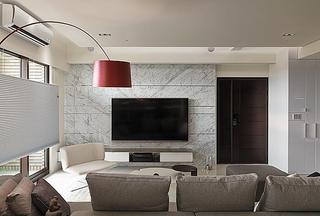 现代风客厅 灰色大理石电视背景墙设计