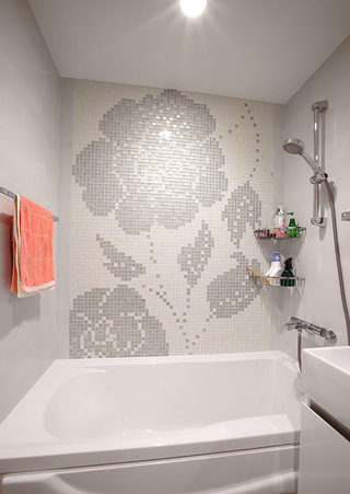 现代简约浴室 马赛克背景墙设计