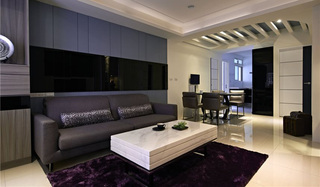 现代时尚设计客厅沙发背景墙装饰图