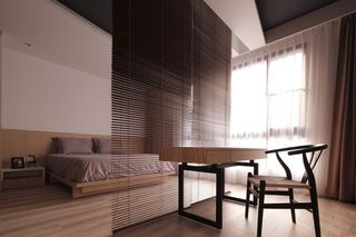 日式设计风格卧室隔断帘装饰效果图