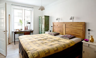 木质复古北欧风卧室效果图