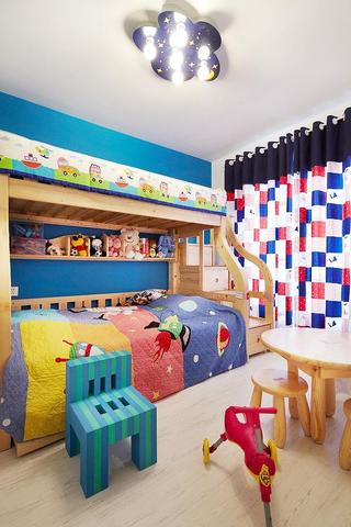时尚多彩混搭 儿童房双人床效果图