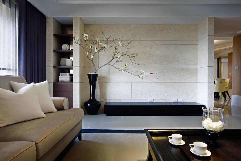优雅简约美式客厅背景墙设计