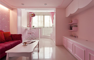 家居粉色客厅设计效果图欣赏