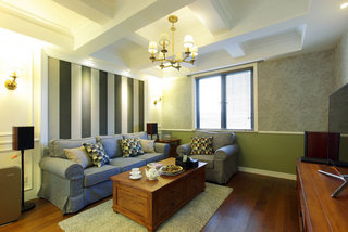 经典美式风格家居客厅装潢案例欣赏图