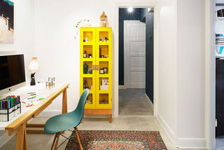 北欧风格书房 黄色展示柜设计