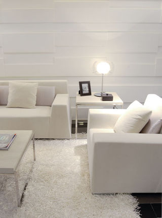 简约现代风客厅 白色沙发效果图