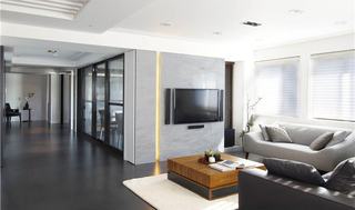 时尚现代客厅 大理石电视墙设计