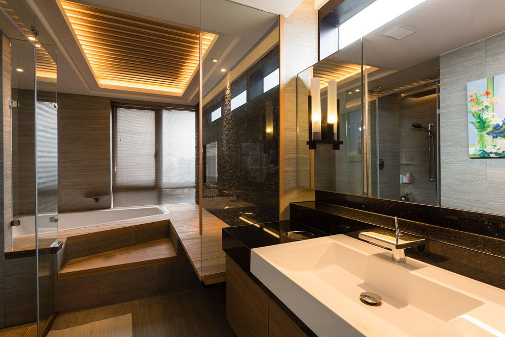奢华现代风 金色浴室吊顶设计