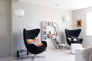创意北欧风客厅单人沙发效果图