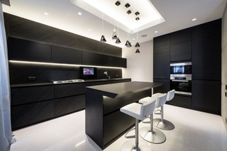 时尚摩登现代风 厨房黑色橱柜设计
