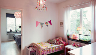 甜美粉色北欧风格儿童房设计