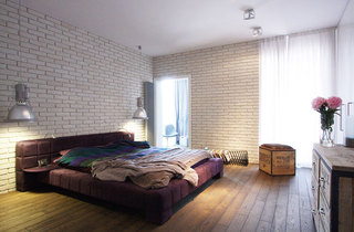 北欧工业风卧室 文化砖背景墙设计
