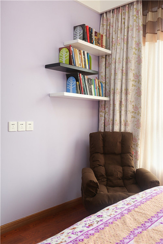 简约创意设计 卧室墙面书架效果图