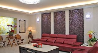 时尚现代客厅红色沙发配置