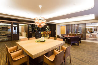 高端大气新中式 餐厅休闲区一体设计