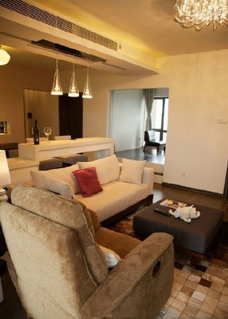 美式风格客厅沙发布置效果图