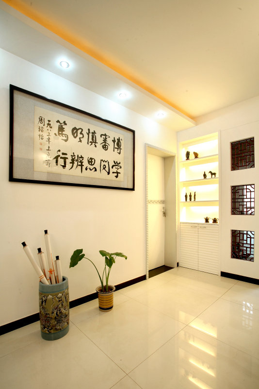 玄关,背景墙,中式,黑色