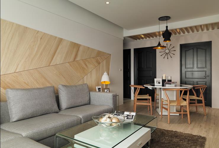 原木现代时尚设计二居室内装潢效果图