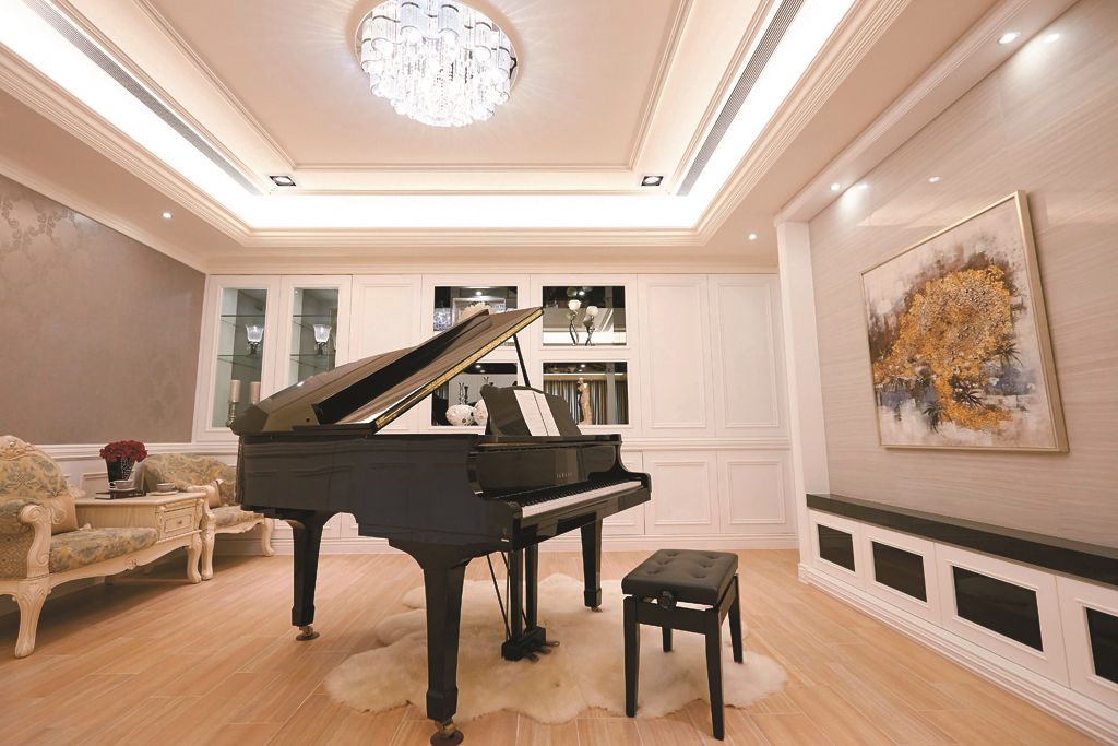 美式设计风格别墅钢琴房装修效果图