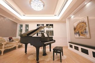 美式设计风格别墅钢琴房装修效果图