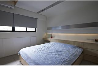 现代家居卧室 灰色卷帘装饰图