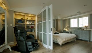 休闲美式卧室玻璃隔断设计