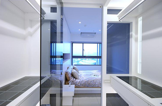 时尚现代简约卧室 玻璃隔断设计
