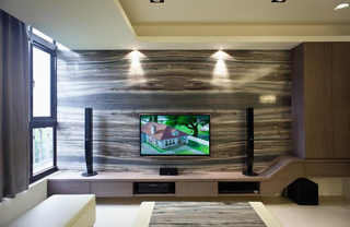时尚日式家装 原木电视背景墙设计