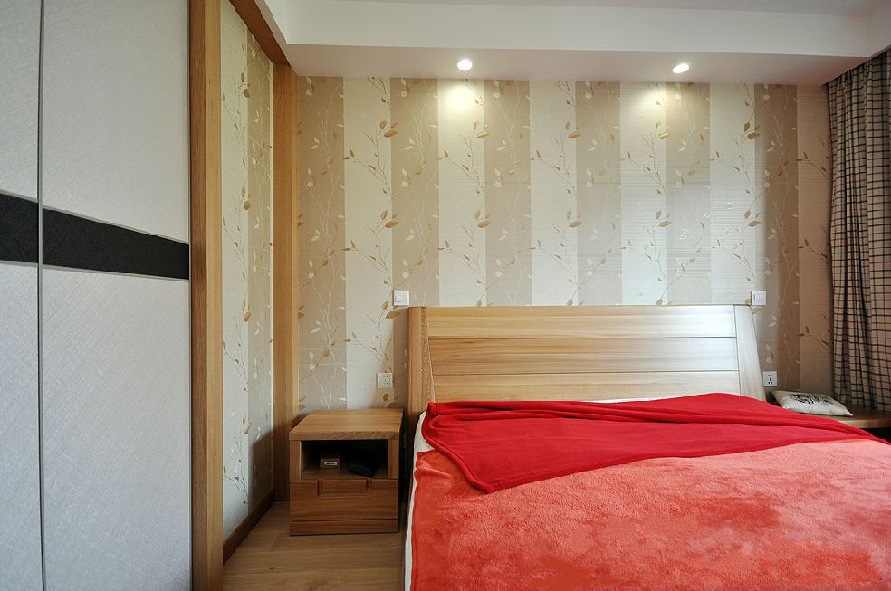 温馨宜家日式卧室背景墙设计