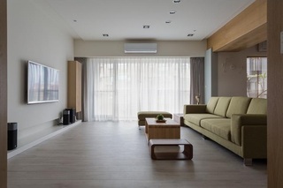 原木日式设计客厅精装样板间欣赏图片