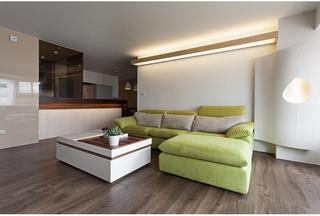 现代简约客厅 苹果绿懒人沙发效果图