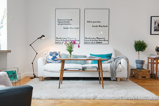 简洁明亮北欧小户型客厅软装装饰效果图